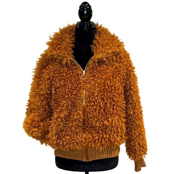 Wild Fable Cozy Brown Womens Teddy Bear Jacket - Picture 1 of 8